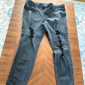 High rise distressed jeggings jeans